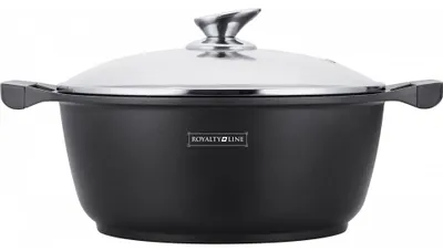 Image de Marmite avec revêtement antiadhésif effet marbre - D 20 cm - Noir