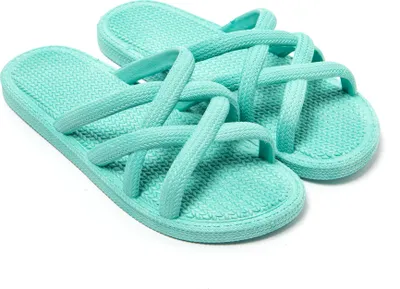 Produktbild von BRASILERAS Damen Zehensandalen mit rutschfester Sohle bequem schuhe strand/schwimmbad/stadt grünes wasser 38 EU - UBGES