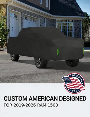 Imagen del producto de Funda para automóvil compatible con Ram 1500 de 2019 a 2024, impermeable, resistente al viento y a la nieve, con protección UV