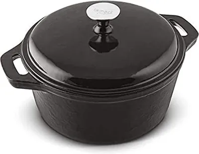 Produktbild von Ovaler Kochtopf aus Gusseisen, 3,6 l, Fassungsvermögen: Schwarz