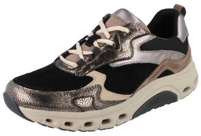 Zdjęcie produktu dla Gabor ROLLINGSOFT buty damskie - sportowe sznurowane buty sportowe czarne NOWOŚĆ
