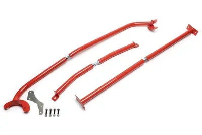 Produktbild von TA TECHNIX STAHL DOMSTREBEN KIT rot QUERLENKSTREBE SPURSTREBE STABISTREBE
