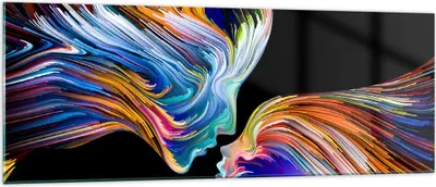 Produktbild von Bilder auf glas - Abstraktion modern - 140x50cm - Glasbilder - Wandbilder - Kunstdruck - zum Aufhängen bereit - Wanddekoration aus Glas - Glas Bilder - Wandbild auf Glas - Einteilig - GAB140x50-3709
