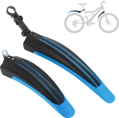 Produktbild von Fahrrad Schutzbleche Set Fahrrad Radfahren Reifen Vorne und Hinten Mud Guards Radfahren Bike Fender Mudguard für Rennrad Mountainbike Licht Blau Schwarz