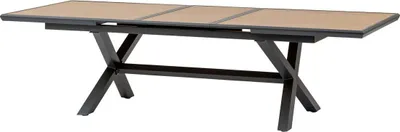 Produktbild von Ausziehbarer gartentisch "axiome" holzeffekt honey & graphite 10 plätze aus aluminium - Hespéride
