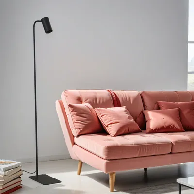 Produktbild von Verstellbare Stehlampe Wohnzimmer Schwarz Metall 124cm klein GU10 Stehleuchte Sofa COLENE