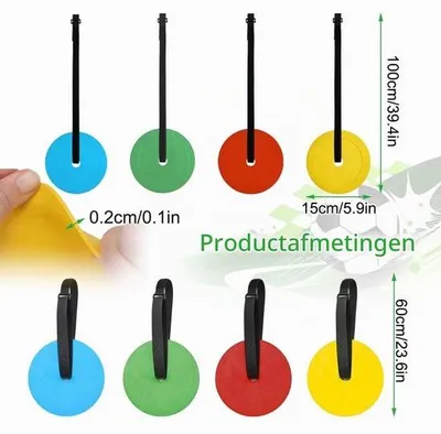 Productafbeelding van Voetbaldoel Trainingsset - 4 Stuks 15 cm Doelschijven - TPE Materiaal - Voor Voetbaltraining - Doelwandschieten Accessoires
