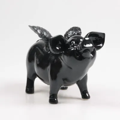 Zdjęcie produktu dla Skarbonka ze skrzydełkami wykonana z żywicy syntetycznej 14 x 25 x 15 cm