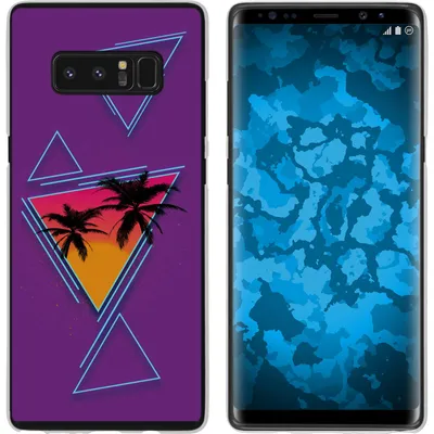 Produktbild von PhoneNatic Case kompatibel mit Samsung Galaxy Note 8 Silikon-Hülle Retro Wave Palmen M3