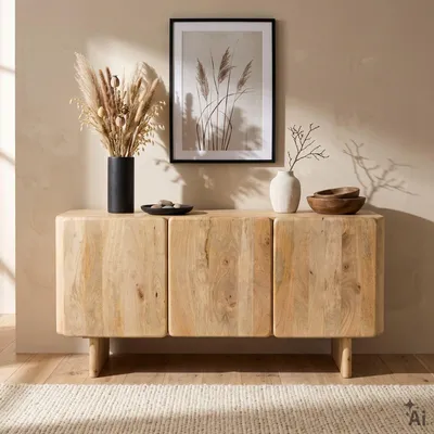 Produktbild von Sideboard JOYA 150 cm aus Mangoholz mit 3 Türen - Natur