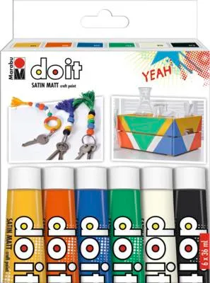 Zdjęcie produktu dla Marabu 1276000000201 Zestaw farb akrylowych Marabu DO IT Craft Paint, 12 x 36 ml