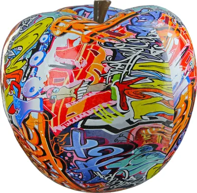 Image de Gilde Dekoobjekt, Apfel, "Street Art", Graffitimotiv, Kunstharz, mehrfarbig, VE 1, L. 29 cm, B. 29 cm, H. 27.5 cm 37150 4063387371503
