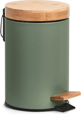 Produktbild von ZELLER Treteimer 3l salbeifarben, Bambus 16,8x24cm