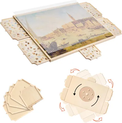 Immagine prodotto di VEVOR Tavola rotante da 2000 pezzi con 5 cassetti e coperchio, tavolo da puzzle portatile (1045 x 763 x 36 mm), accessorio per puzzle per adulti, sistema di archiviazione per tavole rotonde