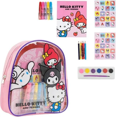 Image de Sac à dos Hello Kitty avec ensemble de papeterie pour l'école