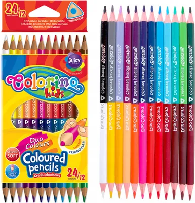 Produktbild von COLORINO dreieckige Zweifarbstifte 12/24 FARBEN