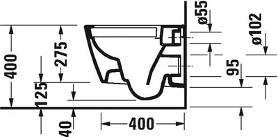 Immagine prodotto di Duravit WC suspendu Compact Viu 251109, sans jante, 370x480 mm, 25730900001, 25730900001