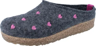 Zdjęcie produktu dla Haflinger kapcie damskie wełna Grizzly Cuoricini 741031, rozmiar:40 EU, kolor:Szary