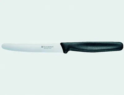 Produktbild von Victorinox Tomaten- Und Wurstmesser Wellenschliff, Schwarzer Griff