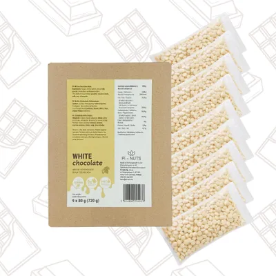 Produktbild von Weiße Schokolade Fondue-Drops – cremiger Genuss für Brunnen & Dessert - 720 g (9×80 g)