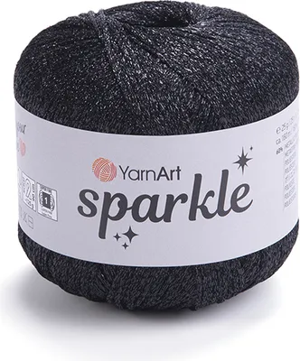 Obrázek produktu pro YarnArt Sparkle Háčkovací příze černá, 160m, 25g - lesklá metalická příze pro dekorace a dárky