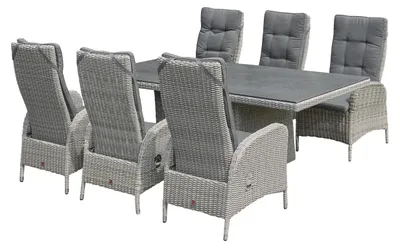 Produktbild von LC Garden »Bilbao« Gartenset grau-mix 220cm Esstisch Dining Set Sitzgruppe