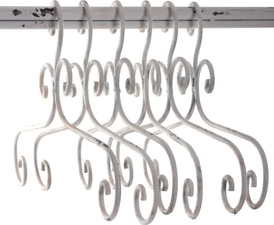 Produktbild von Kleiderbügel 6er Set "AMELIE" | Metall, weiß,  41 cm | Kleiderhaken