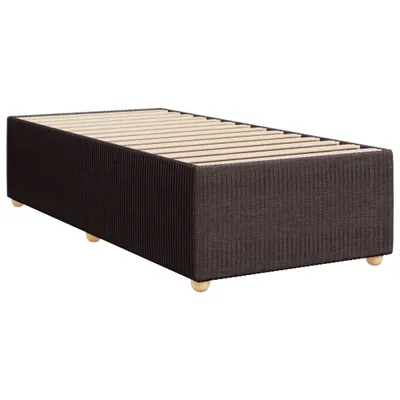 Image de Cadre de lit sans matelas marron foncé 90x190 cm tissu