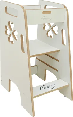 Produktbild von Skyline Steh und Lernturm Baby ab 1 Jahr Montessori Learning Tower Höhenverstellbar Tritthocker Kinder Indoor Möbel Kinderzimmer Trittschemel Kitchen