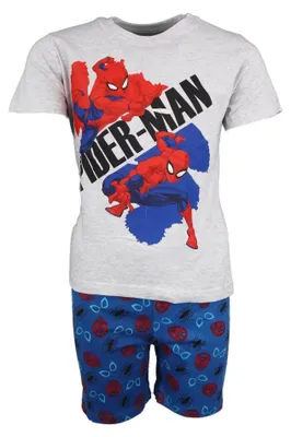 Produktbild von Marvel Spiderman Kinder Schlafanzug Pyjama kurz – Grau / 104