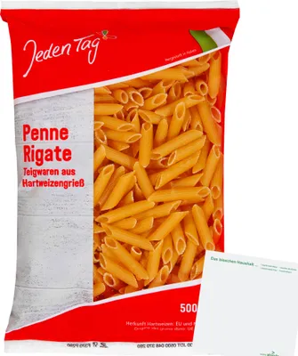 Produktbild von Jeden Tag Penne Rigate (500g Packung) + usy Block