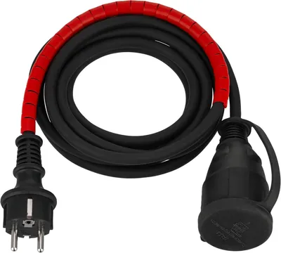 Obrázok produktu pre Predlžovací kábel, 3 metre - Ochrana kábla - Vonkajšie použitie - 3600 W - IP44 - Čierna