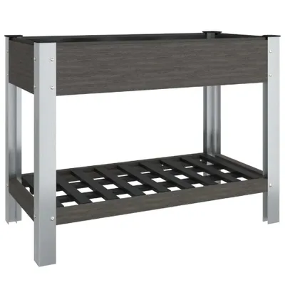 Produktbild von Garten-Hochbeet mit Ablage Grau 100x50x75 cm WPC