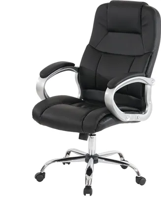 Image de Chaise de bureau professionnelle Boston XXL fauteuil de direction pivotant version US, charge max. 150kg, similicuir ~ noir
