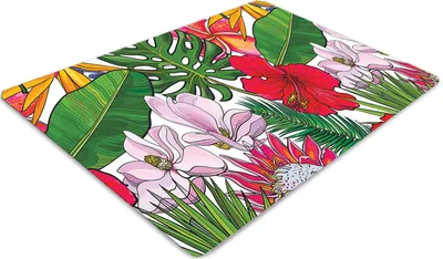 Produktbild von Stuhlunterlage Bürostuhlunterlage 120 cm x 90 cm Bodenmatte Bürostuhlunterlage - Farbenfrohe Blumen