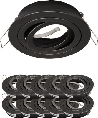 Produktbild von 10x Einbaurahmen Mattschwarz 648-MB Ø75 mm für Leuchtmittel GU10 | MR16 IP20