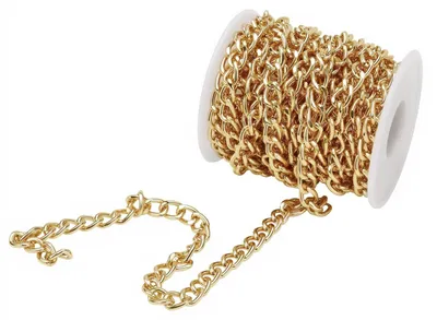 Productafbeelding van Gouden Kettingrol voor DIY Projecten 7 x 10 mm