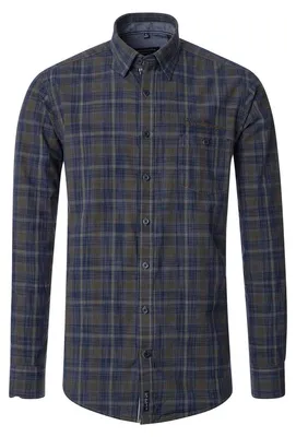 Produktbild von CASAMODA Herren Freizeithemd Langarm Kent Casual Grün kariert M