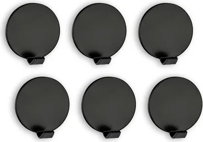 Produktbild von SEBSON Handtuchhalter selbstklebend 6er Set - Edelstahl Klebehaken, Handtuchhaken für Badezimmer, Küche, Garderobe - Wandhaken 35x35x16mm Schwarz