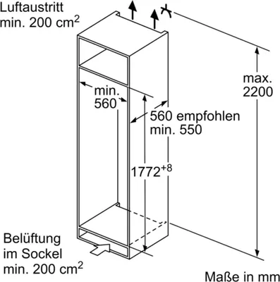 Image de Réfrigérateur 1 porte intégrable à glissières 55cm 280l - Bosch - KIL82NSE0 -