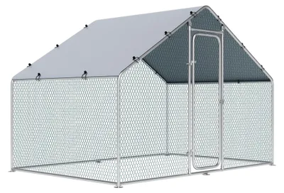 Produktbild von Tierauslauf für Hunde 2x3x2m aus verzinktem Stahl mit UV-Schutz Abdeckplane und Eingangstor
