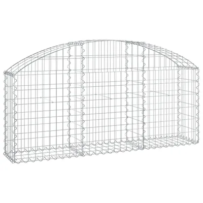 Image de vidaXL Gabion avec arc surélevé 150x30x60/80 cm Fer galvanisé