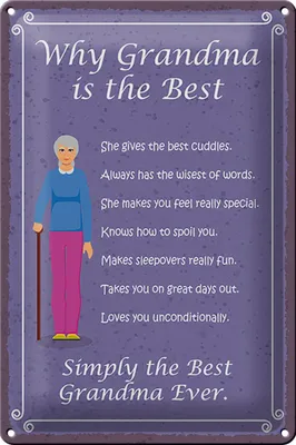 Produktbild von Blechschild Spruch 20x30cm why Grandma is the best Oma
