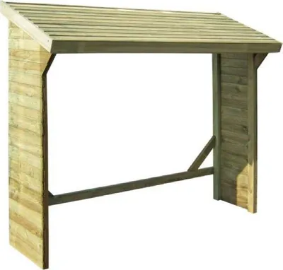 Produktbild von Kaminholzunterstand 02 - Abmessungen: 210 x 50 x 182 cm (L x B x H)