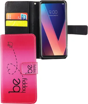 Produktbild von Handyhülle Tasche für Handy LG V30 Be Happy Pink