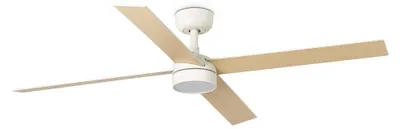 Obrázok produktu pre Stropný ventilátor DC s LED osvetlením a diaľkovým ovládaním, model Rudder L-4, biela farba, priemer 132 cm