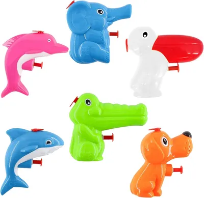 Productafbeelding van Mini waterpistolen set, 6-delig, in verschillende kleuren, voor kinderen, waterspeelgoed voor buiten
