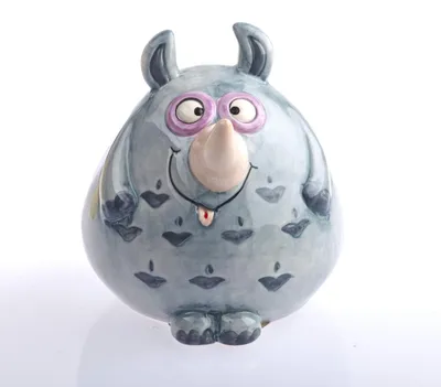 Produktbild von Handgefertigtes Keramik-Sparschwein (Nashorn)