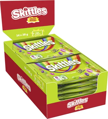 Obrázok produktu pre Skittles 312981 Skittles Crazy Sours Kaubonbons 14 x 38,0 g