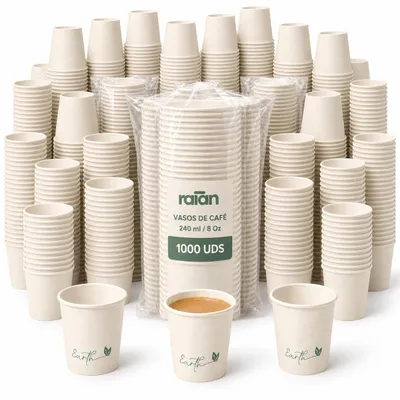 Karton-Kaffeebecher 240 ml, 100 Stück, biologisch abbaubar